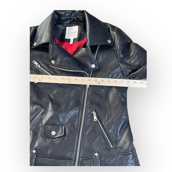 Avec Les Filles Faux Leather Motto Jacket - Picture 4 of 6